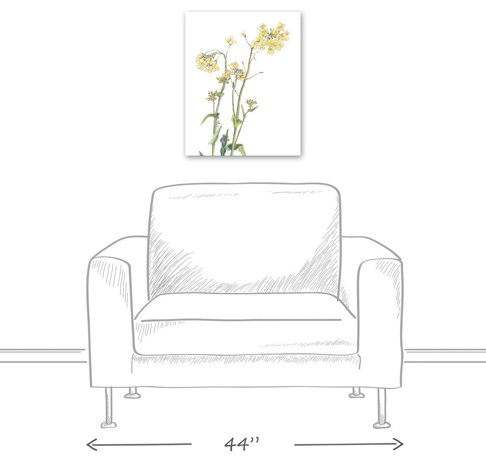 Yellow and Green Floral Botanicals 16x20 Canvas Wall Art