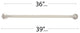 36" Stainless Steel Wall Mount Peened Bathroom Shower Grab Bar with Satin Ends