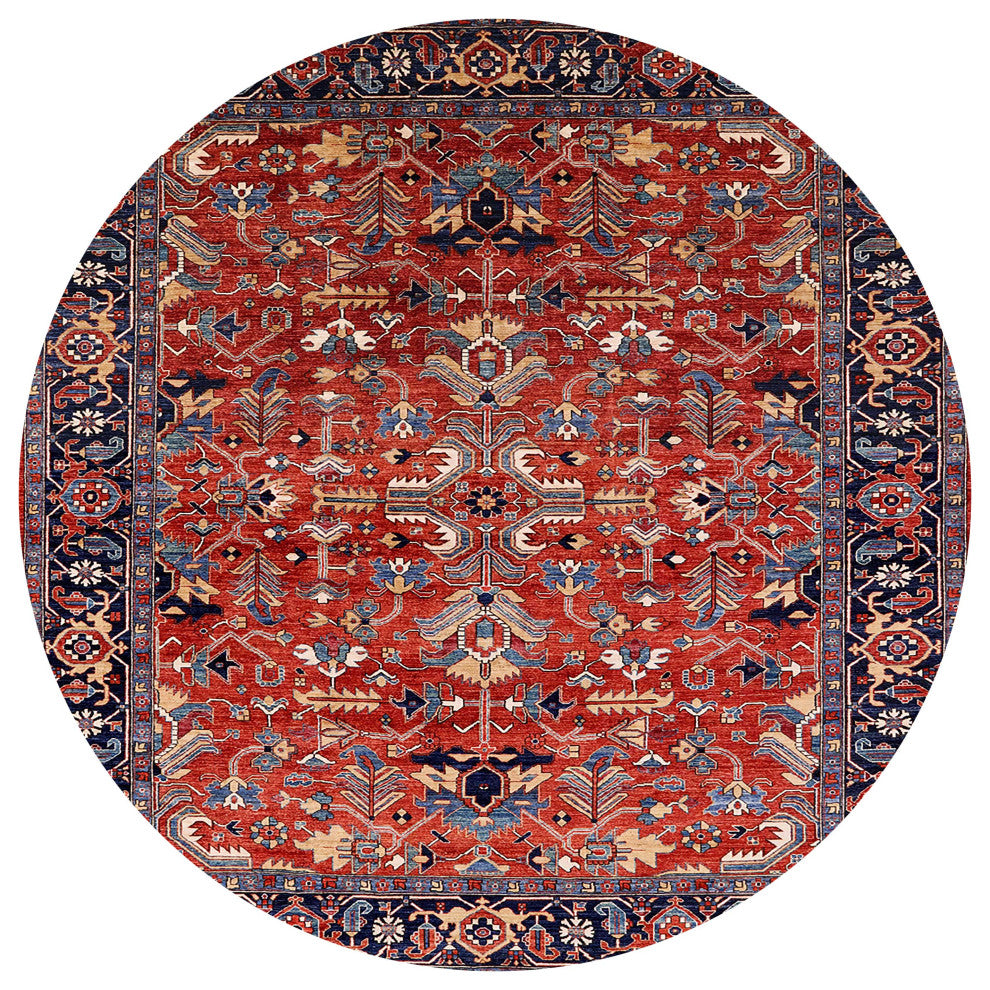 Ahgly Company Indoor Round Mid-Century Modern Area Rugs, 7' Round