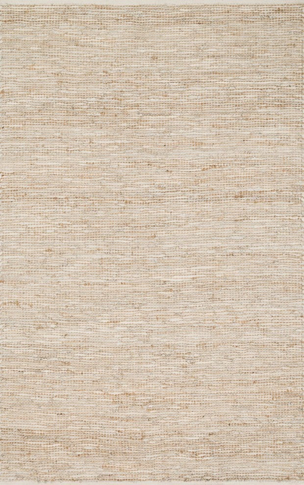 Natural Leather & Jute, Edge Area Rug, Ivory, 5'x7'6"