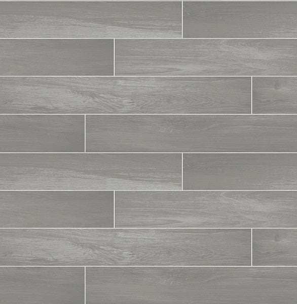 Ship Lap Wood Wallpaper, Medium Gray, Sample