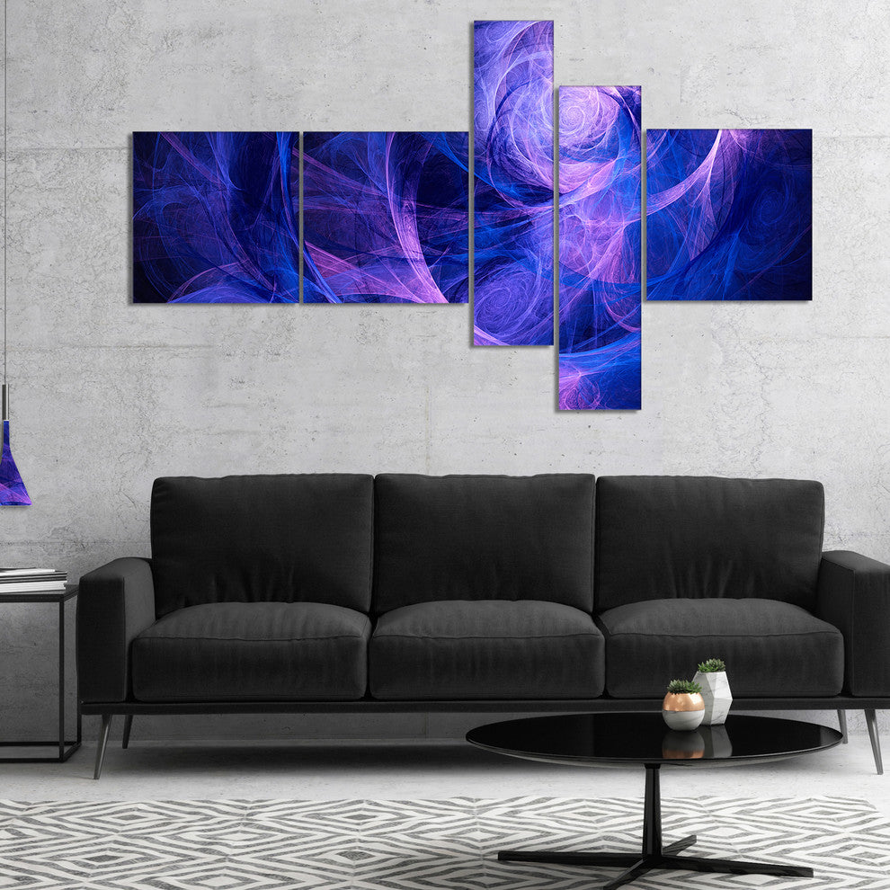 Bright Blue Stormy Sky, Abstract Canvas art print, 60"x32", 5 panels