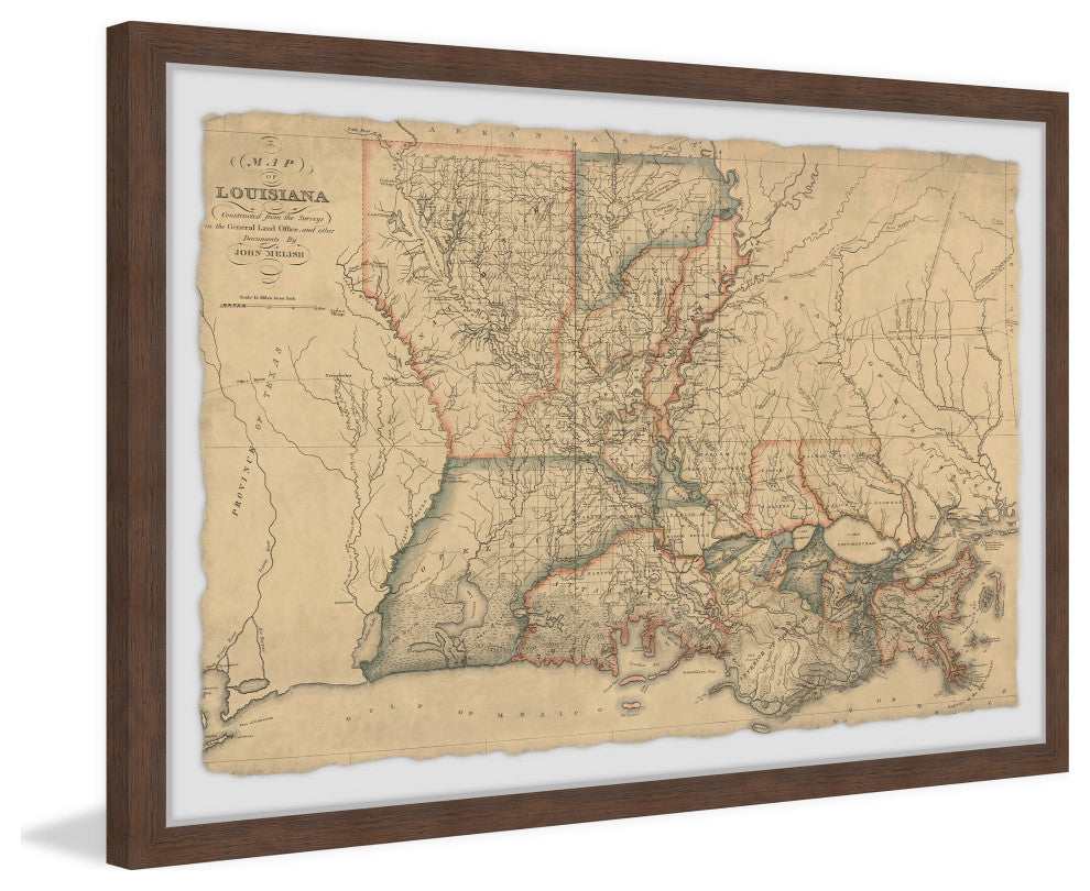 "Louisiana State Overview" Framed Painting Print, 24x16