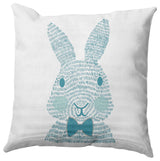 Monochrome Bunny Easter Indoor/Outdoor Throw Pillow, Explorer Blue, 20x20"