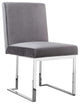 Pangea Home Dexter 18.5" Velvet & Steel Metal Side Chair in Silver (Set of 2)