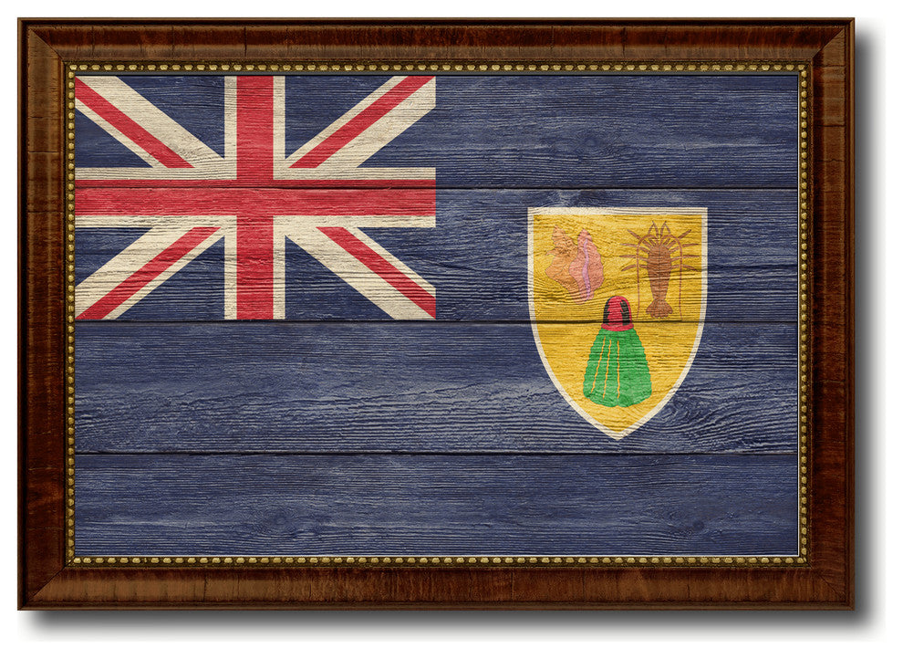 Turks And Caicos Islands Country Textured Flag Print, 15"X21"