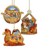 Story of Nativity Ornaments Set of 3
