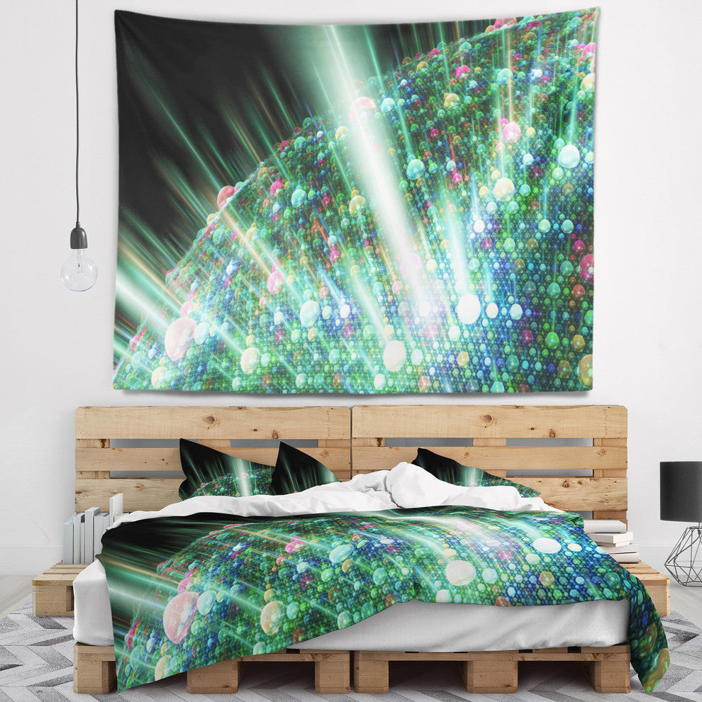 Bright Blue Solar Bubbles Planet Abstract Wall Tapestry, 60"x50"