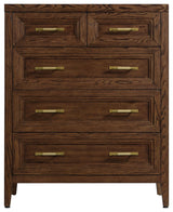 Marlow 5-Drawer Solid Oak Chest, Sable