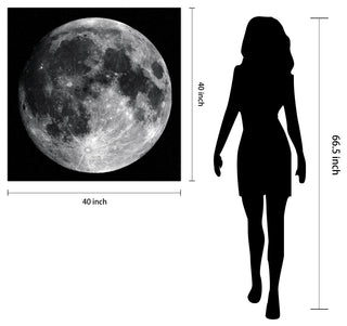 Full Moon Wall Art Frameless Free Floating Tempered Glass Panel 40"x 40"