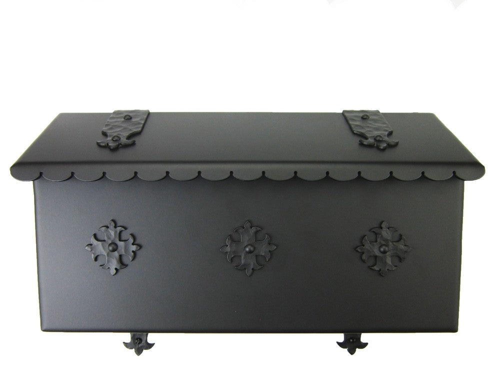 Traditional Spanish Cross Wrought Iron Mailbox, Bronze