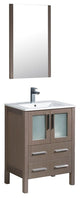 Torino 24" Gray Oak Modern Bathroom Vanity With Integrated Sink, FFT1030BN