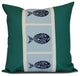 Fish Chips, Animal Print Outdoor Pillow, Green, 18"x18"