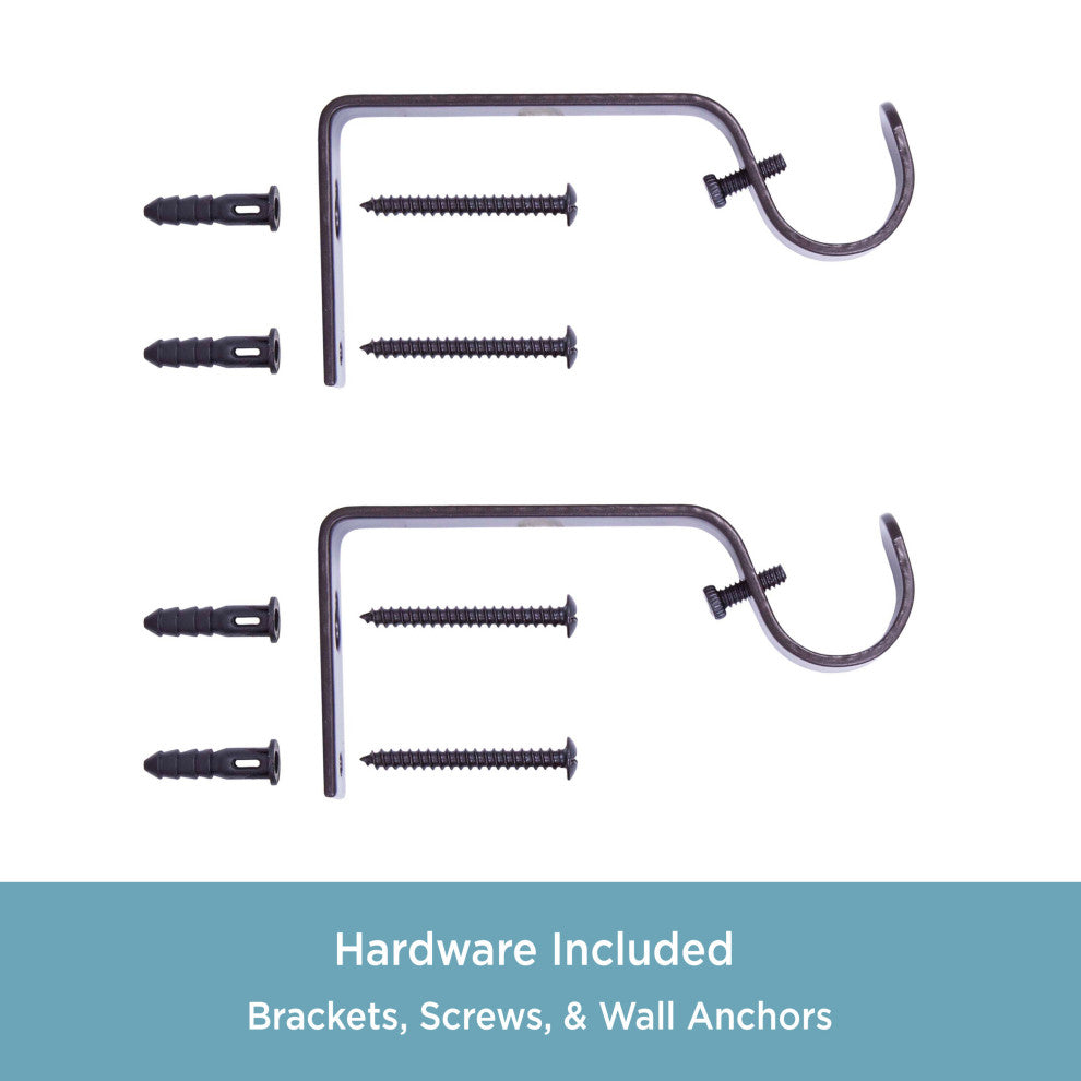 KenneyÂ® Weaver 1" Premium Decorative Window Curtain Rod, Black, 28-48