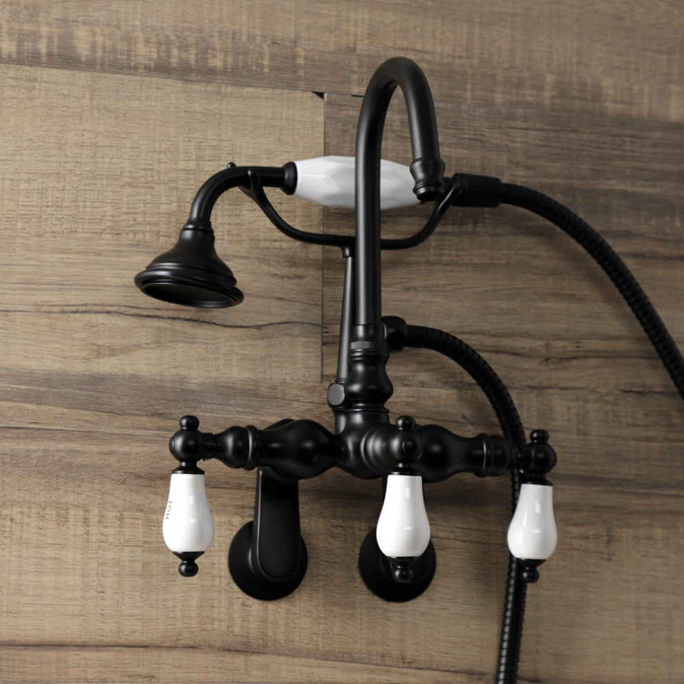 AE303T0 Wall Mount Clawfoot Tub Faucet, Matte Black