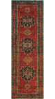 Fine Vintage Distressed Clarice Rust/Gold Runner, 3'7x11'2
