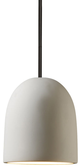 Radiance Small Bell Pendant, Bisque, Matte Black, Rigid Stem, E26