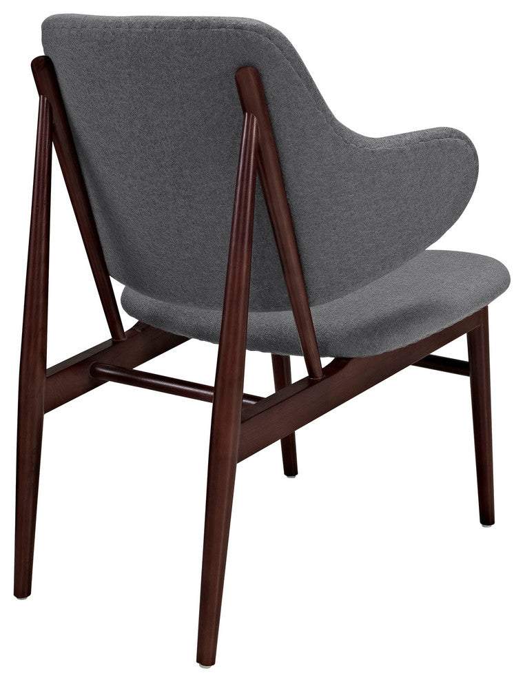 Modern Contemporary Living Room Wood Lounge Chair Dark Gray