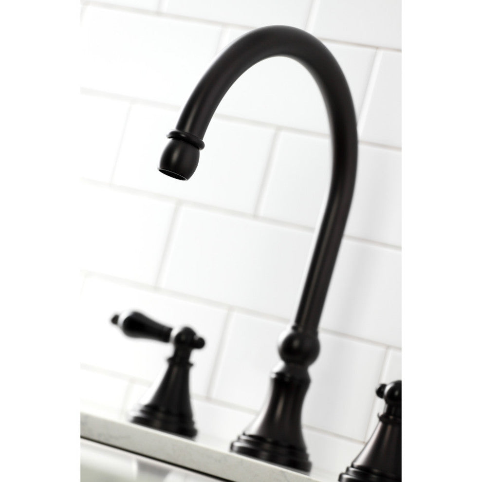 KS2795PKLBS Widespread Kitchen Faucet With Brass Sprayer, Oil Rubbed Bronze