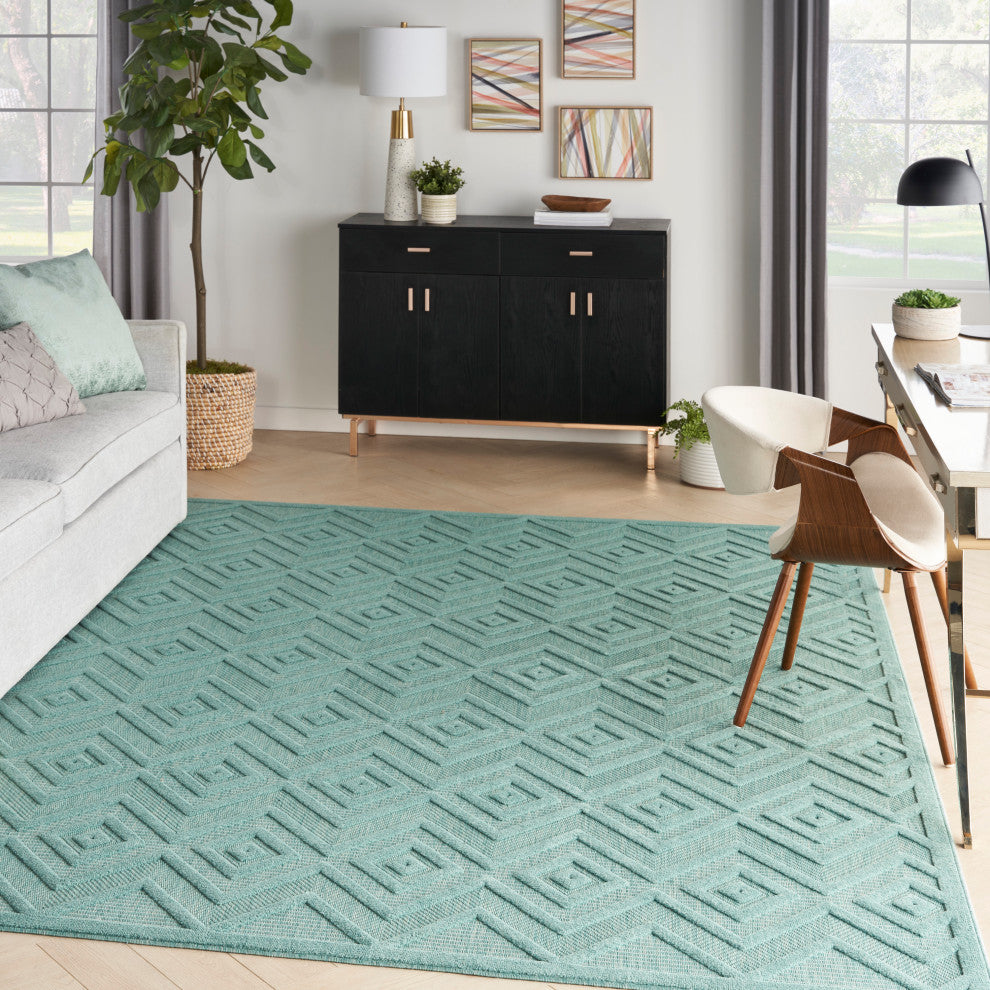 Nourison Versatile 8' x 10' Aqua/Teal Modern Area Rug