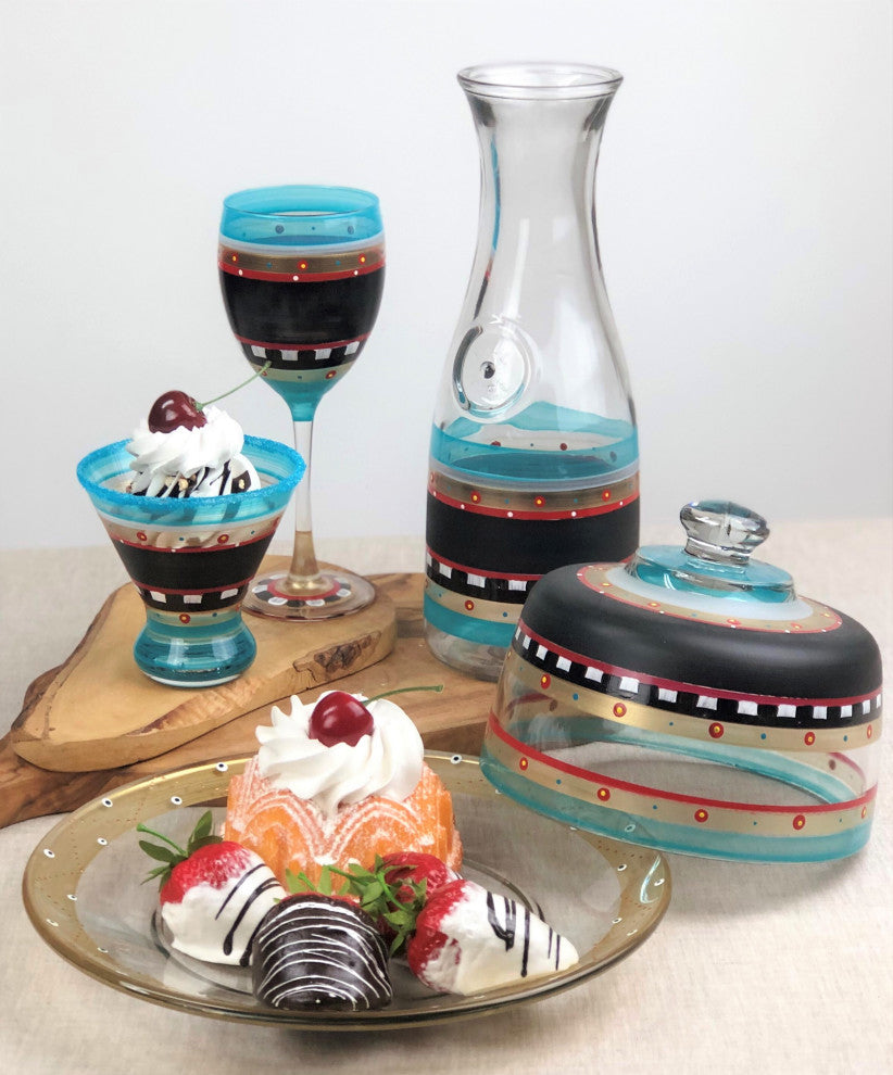 Mosaic Chalk Wine Glasses, Set of 2