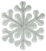 10.5" White and Silver Glitter Snowflake Hanging Christmas Ornament