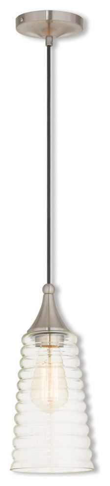 Art Glass Mini Pendant Mini Pendant, Brushed Nickel