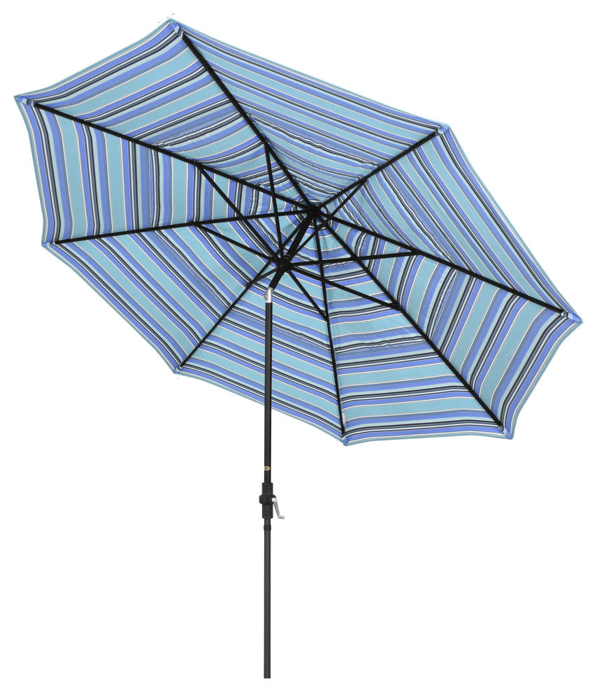 11' Stone Black Collar Tilt Crank Aluminum Umbrella, Sunbrella, Dolce Oasis