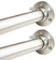 1" Adjustable 48-84" Room Divider/Closet Rod, Rod and Socket Set, Satin Nickel