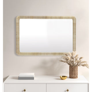 INK+IVY Nova Natural Rattan Rectangle Wall Mirror, Natural