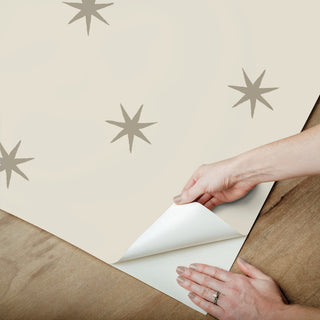 Wicker & Metallic Glint Star Splendor Peel & Stick Wallpaper