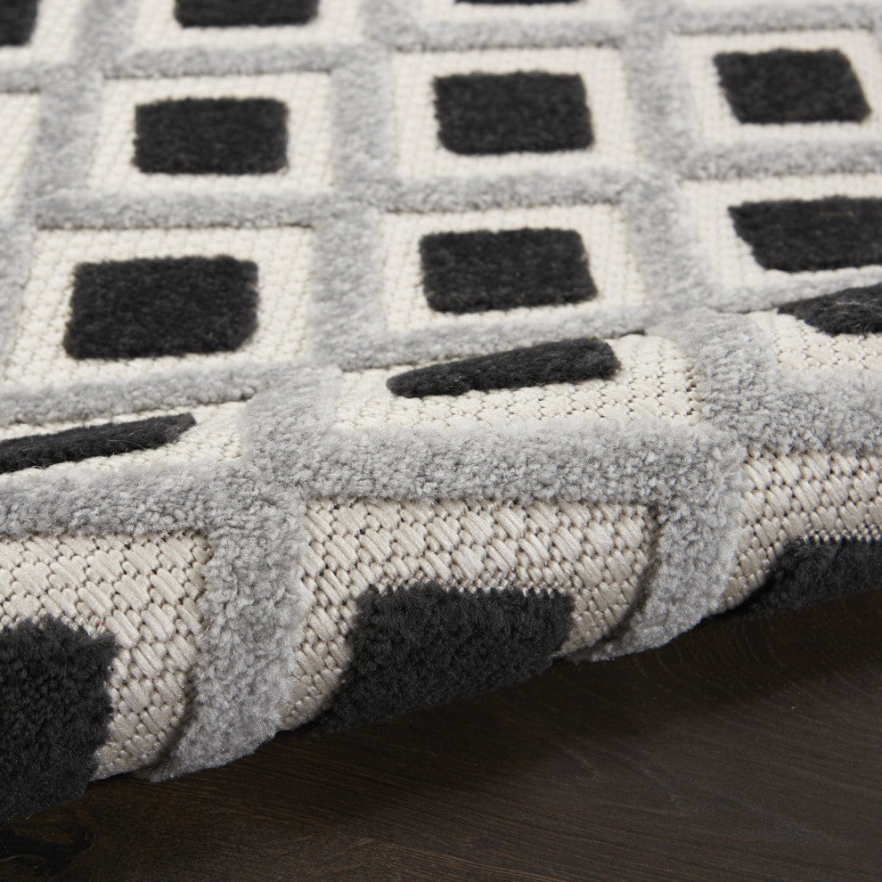 6 x 9 Black White Gray Indoor Outdoor Area Rug