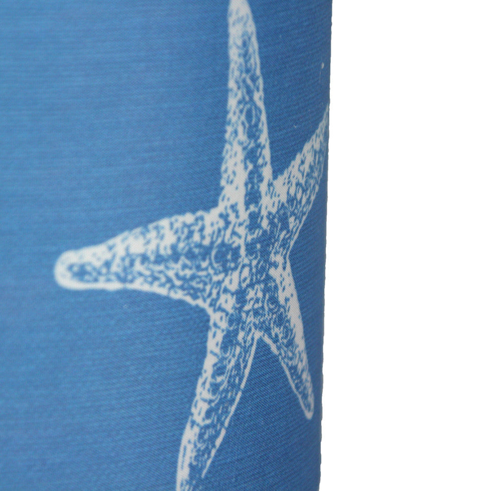 Brushed Nickel Finish Table Lamp With Coastal Blue Starfish Shade