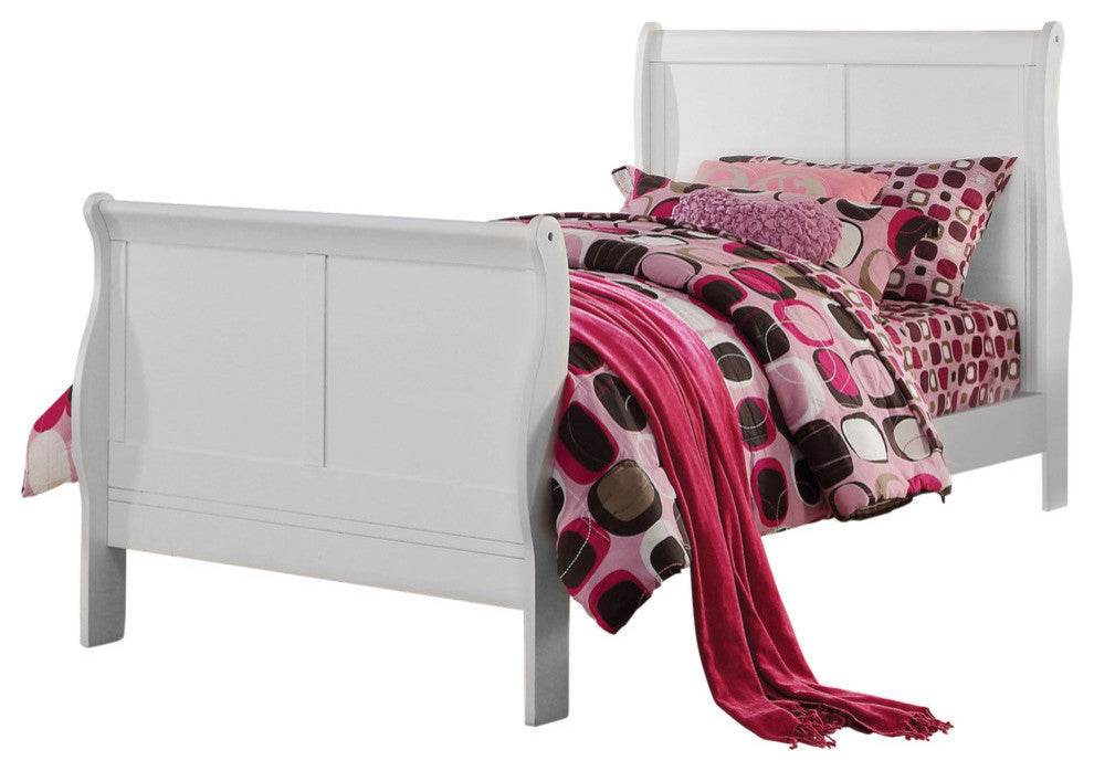 ACME Louis Philippe III EK Bed, White, Full Bed