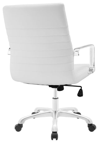 Modern Contemporary Office Chair, White Faux Leather