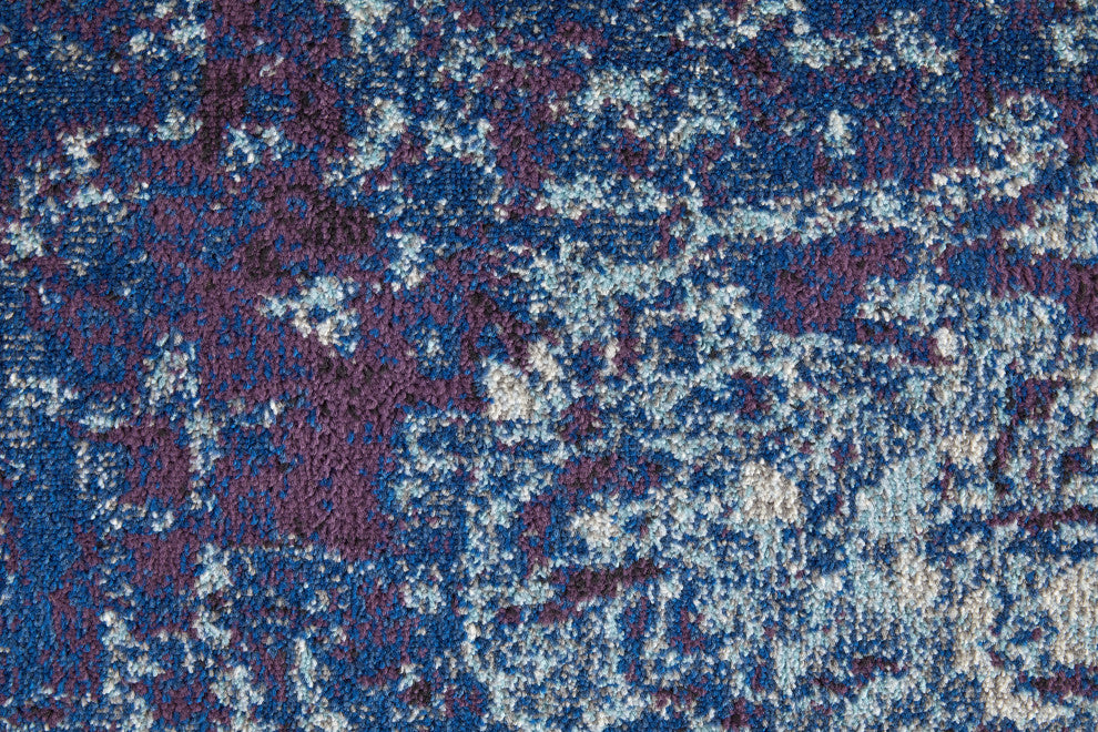Weave & Wander Adelmo Abstract Contemporary Rug, Blue/Purple, 7'10"x10'