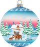 Hand Painted Scenic Glass Ornament Winter Ball