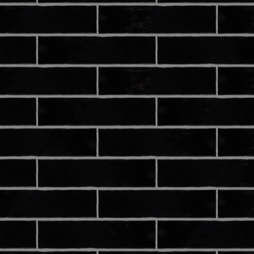 Castillo 3" x 12" Ceramic Wall Tile, Black