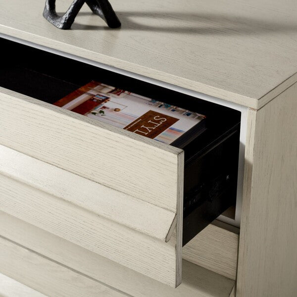 Safavieh Couture Deirdra 3 Drawer Wood Chest White Washed