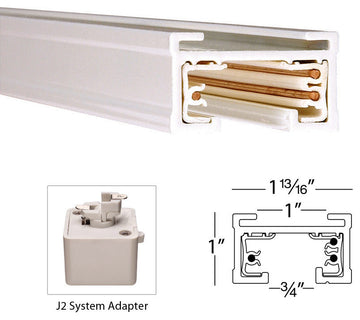 WAC Lighting J Track 8' 2-Circuit 120V with 2 End Caps in White