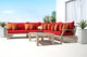 Kooper 6 Piece Sunbrella Outdoor Patio Sectional, Sunset