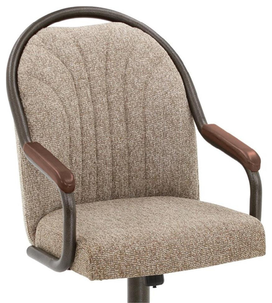 Chromcraft Douglas Swivel Dining Chair in Walnut and Texture Bronze (Set of 2)