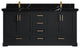 Boston 72" Double Sink Bath Vanity, Wrought Iron 2" Calacatta Black