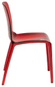LeisureMod Murray Lucite Stackable Molded Dining Side Chair, Set of 4, Red