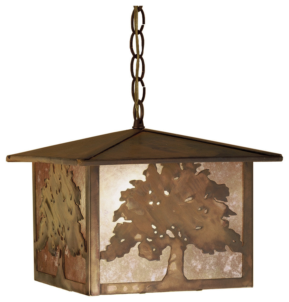 12Sq Oak Tree Lantern Pendant