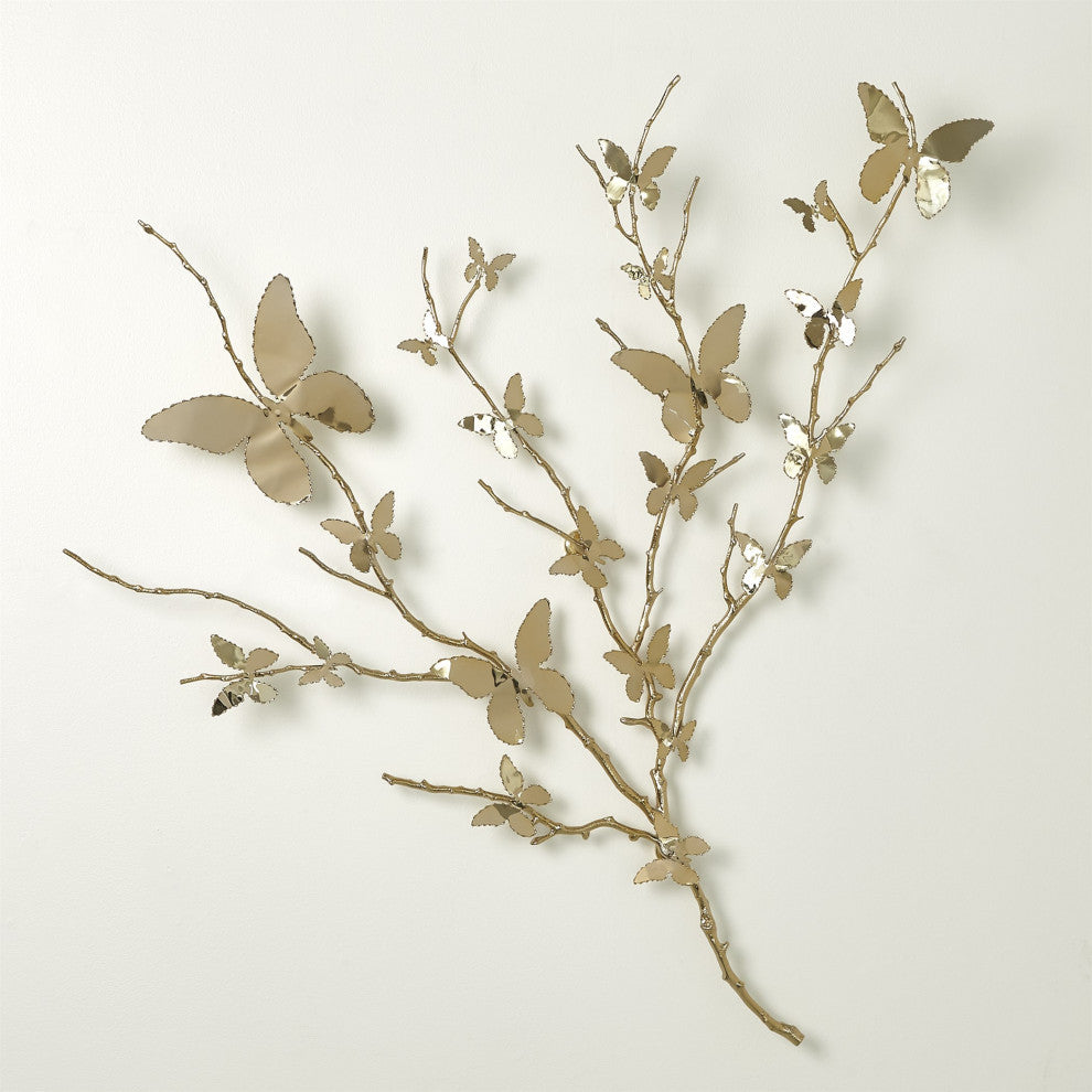 Butterfly Wall Art, Brass