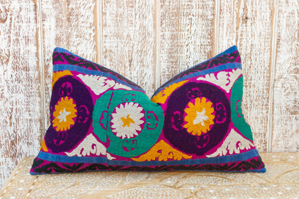 Kaderli Nurata Suzani Lumbar Pillow