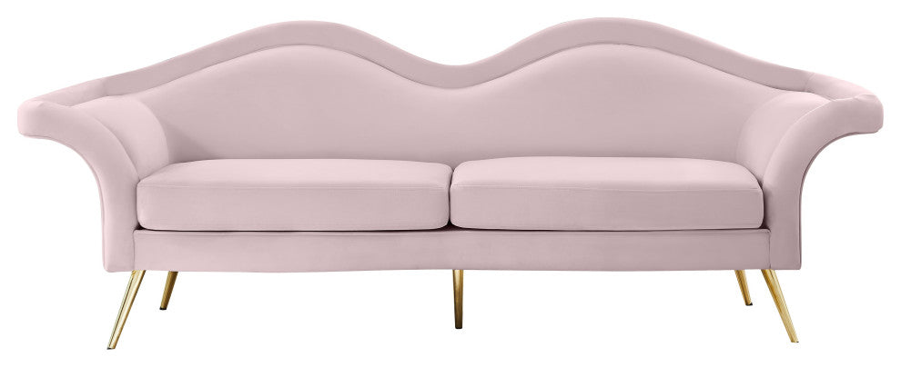 Lips Velvet Upholstered Sofa, Pink