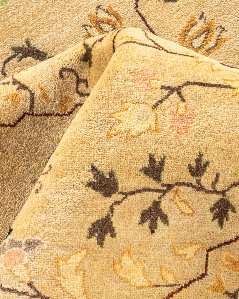 Mogul, One-of-a-Kind Hand-Knotted Area Rug Yellow, 9'3"x12'1"