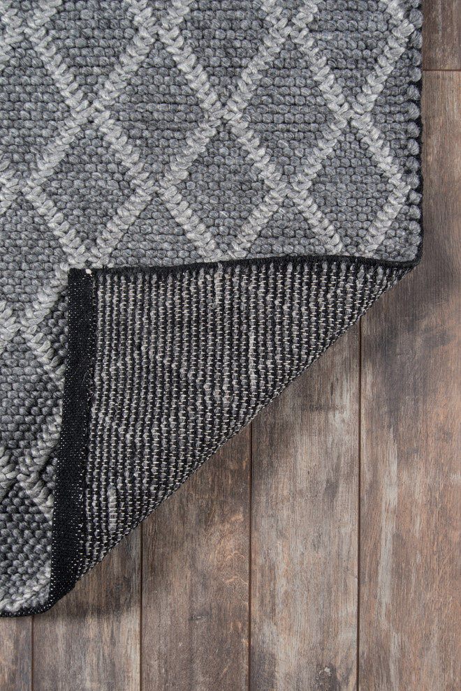 Momeni Andes Wool and Viscose Hand Woven Charcoal Area Rug, 7''9"x9''9"